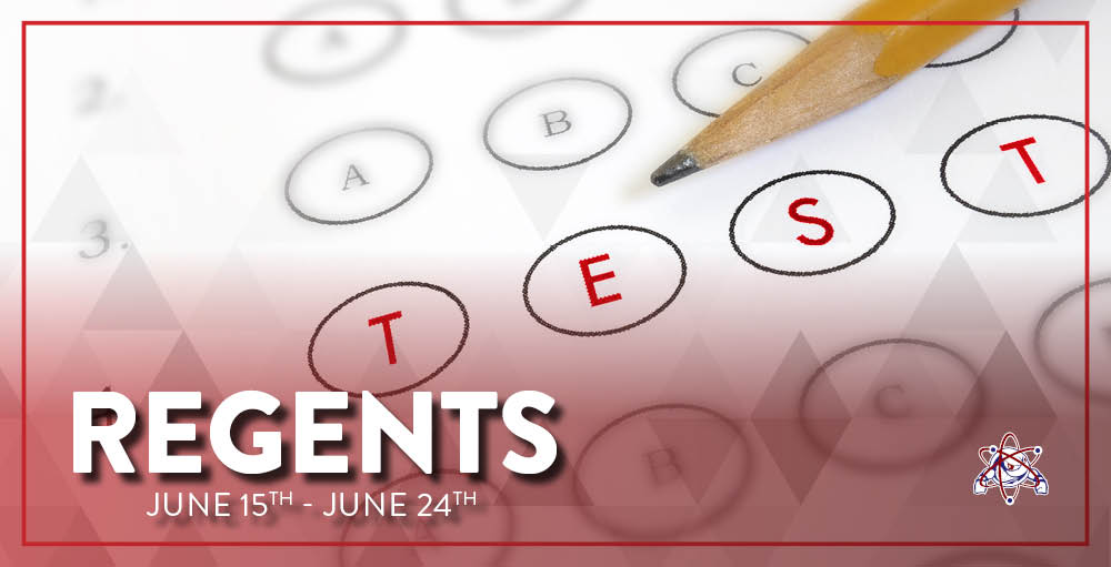 The New York State Regents Exam week kicks off on Wednesday, June 15th and continues through Thursday, June 23rd. Please verify with the school exam times.