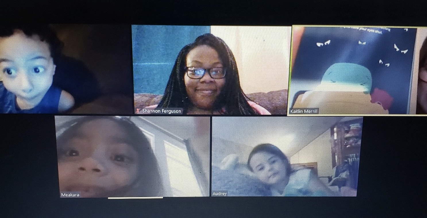 UAS Scholars listening to a read aloud during school shutdown