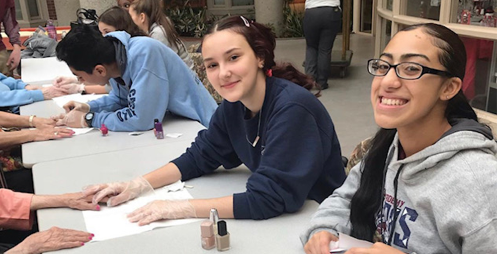 NHS members visited the Masonic Care Community of New York and spend time with its residents