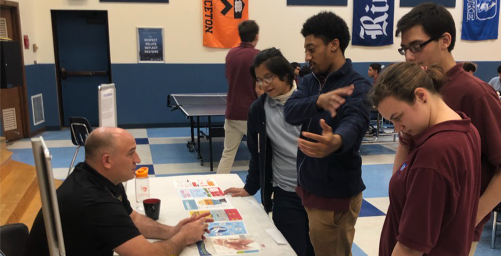 Kyle Roepnack is the first guest speaker for Utica Academy of Science High School’s newest initiative, Colleges and Career Spotlight