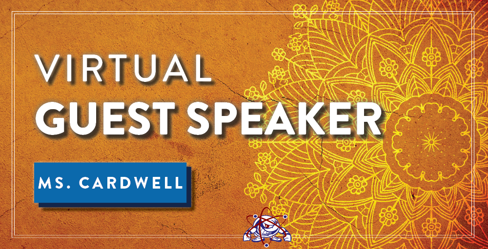 Utica Academy of Science high school Atoms welcome virtual guest speaker Ms. Cardwell who shared the many benefits of mindfulness meditation.