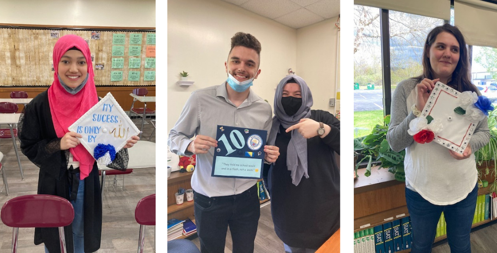 Soon to be graduates of Utica Academy of Science high school, decorated their graduation cap to celebrate this momentous occasion.
