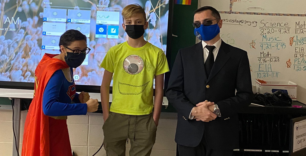 Middle school students and teachers dress in their favorite character costume, as part of their week-long spirit week.