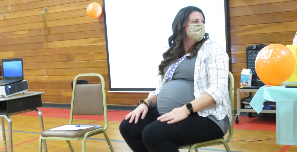 Utica Academy of Science middle school hosted a socially distant baby shower to celebrate teacher, Ms. Adams who will be delivering a bundle of joy soon.