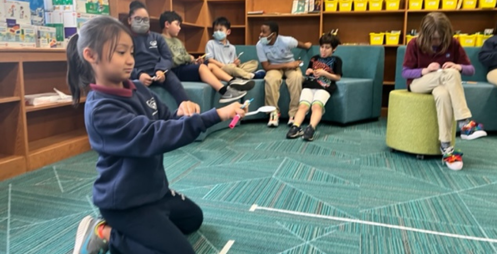 Utica Academy of Science elementary school students participate in an after school student math club, Crazy 8s, where they bring math to life with STEM activities.