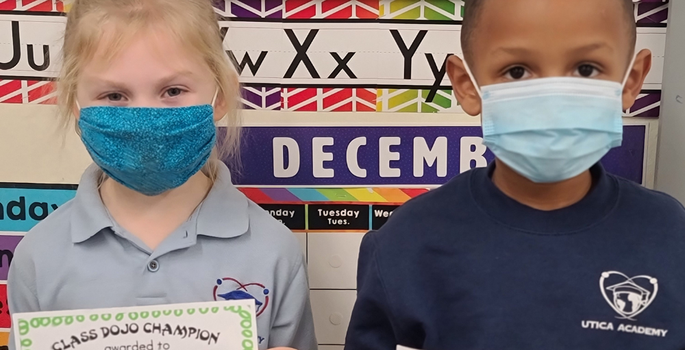 Utica Academy of Science elementary school students were recognized for being students of the month, and earning the most dojo points in ClassDojo.