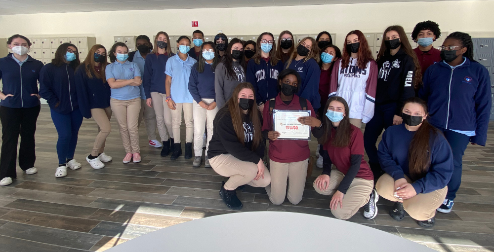 Utica Academy of Science Junior-Senior High School’s National Honor Society’s generosity was recognized by the Toys for Tots organization for their holiday toy drive donation.