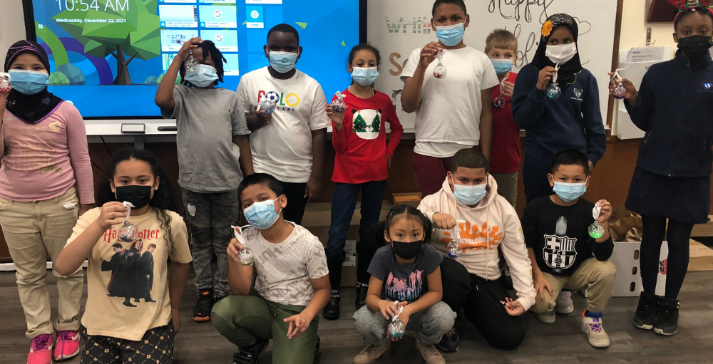 Utica Academy of Science elementary school Atoms created ornaments during their in-school snow day event.