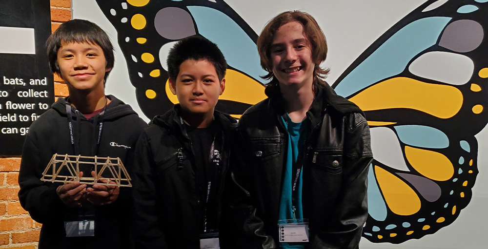 Utica Academy of Science 8th Grade Team gets 9th place in CNY Bridges Challenge