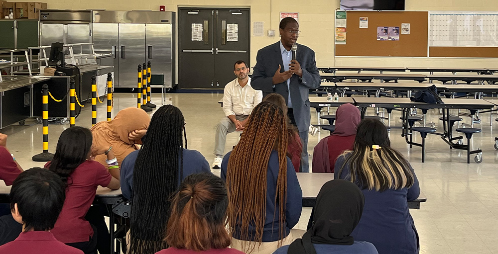 Utica Academy of Science High School Atoms Receive Motivational Speech from SANY Board Member & Retired Judge