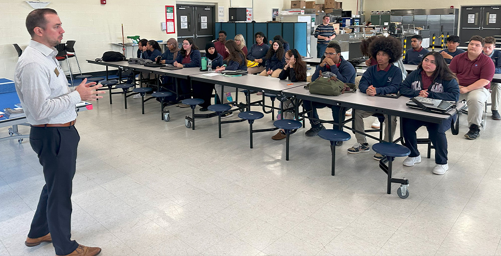 Utica University Seniors Learn About Instant Decision Day from Utica University Admissions Counselor