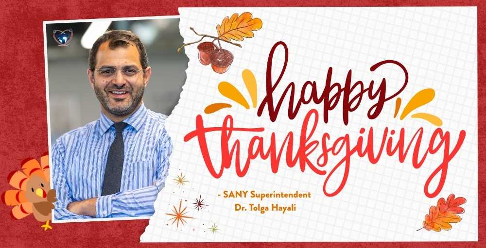 SANY Superintendent's Thanksgiving Break Message